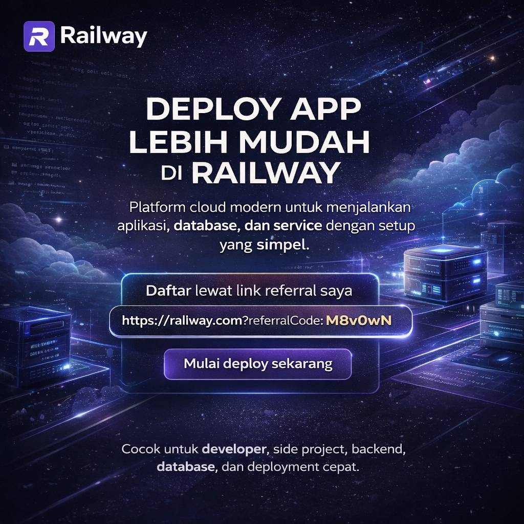 Mudah deploy aplikasi dengan Railway