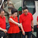 Direktur Utama PT Pikko Land Develompement Tbk (RODA) Nio Yantony (kedua kanan) bersama Direktur RODA Joewono Witjitro Wongsodihardjo (kiri), Komisaris Kwan Sioe Moei serta Direktur Sicilia Alexander Setiawan melakukan prosesi pasang tiang pancang pertama Thamrin Distric di lahan strategis seluas 1,6 hektare di jalan Ahmad Yani, Kota Bekasi, Jawa Barat, Sabtu (18/3). Rencananya kawasan superblok Thamrin Distric dengan investasi sekitar Rp 1,5 triliun ini terdiri dari 5 menara apartemen eksklusif strata title setinggi 24 lantai dan 549 unit per menaranya. Kelima menara nantinya bersinergi dengan ruko komersial dan lifestyle serta pusat perbelanjaan tersebut di rencanakan akan selesai sekitar 3 tahun. AKTUAL/Eko S Hilman