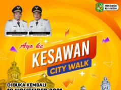 Pemkot Medan: Ayo ke Kesawan City Walk Pemerintah Kota Medan Ajak Masyarakat ke Kesawan City Walk yang mulai akan dibuka kembali pada 19 November 2021