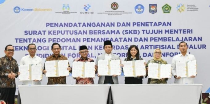 AI pendidikan, kebijakan AI Indonesia, teknologi digital pendidikan, SKB tujuh menteri, perlindungan anak digital