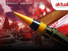 Iran Serang Kapal Induk AS dan Klaim Tembak Jatuh Jet Tempur di Tengah Eskalasi Konflik Rudal balistik darat ke darat dengan jangkauan 2.000 km bernama Khaibar dipamerkan di Tehran, Iran, Kamis (25/3/2023). /ANTARA FOTO/WANA (West Asia News Agency) via REUTERS/foc.