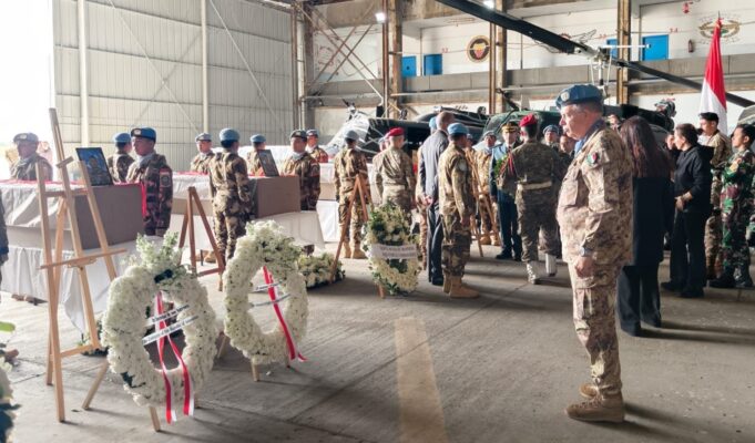 Upacara pemulangan 3 jenazah prajurit TNI yang gugur dalam serangan Israel di libanon Selatan