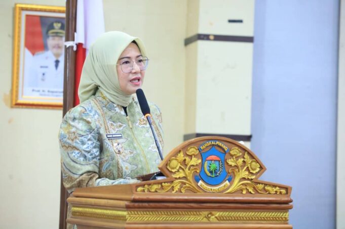 Wakil Wali Kota Dessy Ayutrisna, pemerintah kota saat menggelar rapat koordinasi terkait pelaksanaan program tersebut di Balai Betason, Kantor Wali Kota Pangkalpinang, Kamis (16/4/2026). aktual/DOK PEMKOT PANGKALPINANG